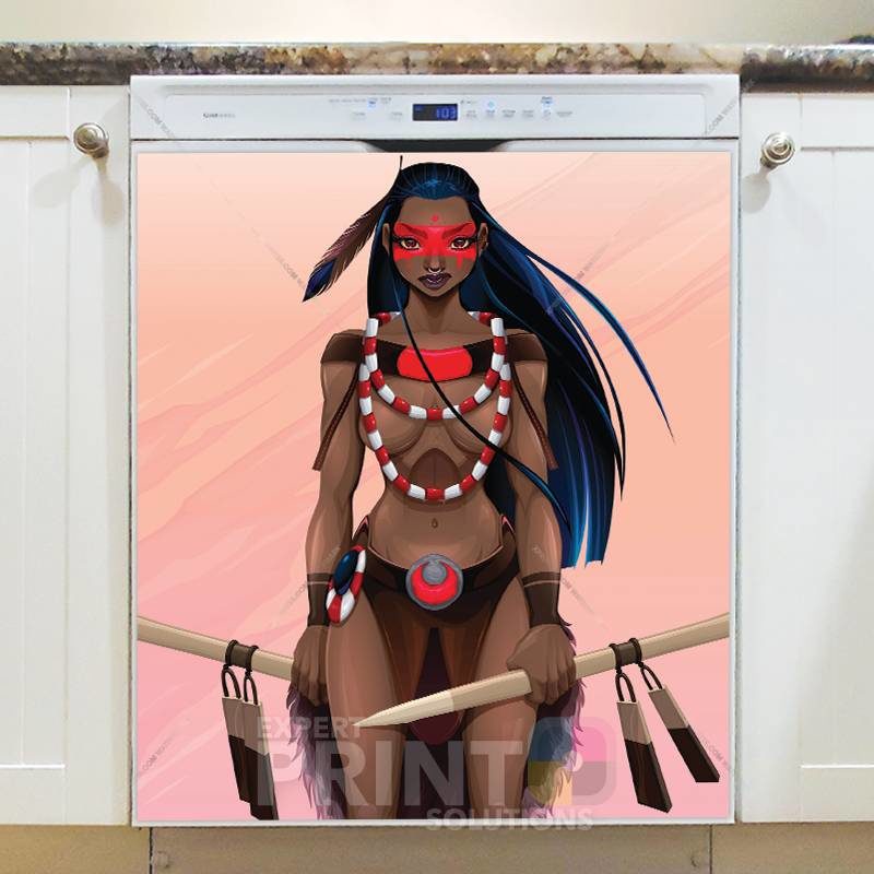 Beautiful Native Girl Dishwasher Sticker