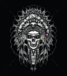 Native Chief Skull in Headdress Dishwasher Sticker