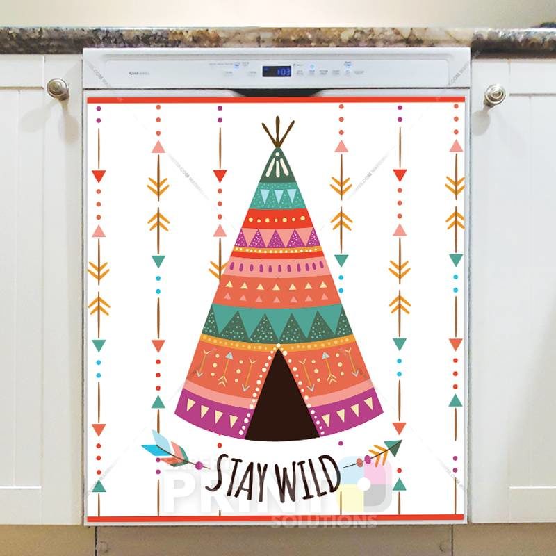 Stay Wild Native Teepee Dishwasher Sticker