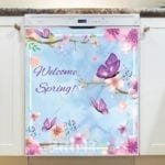 Butterflies and Blossoms - Welcome Spring Dishwasher Sticker