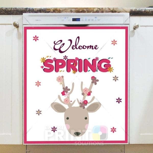 Welcome Spring with Cute Animals #3 Dishwasher Sticker