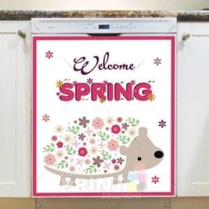 Welcome Spring with Cute Animals #2 Dishwasher Sticker
