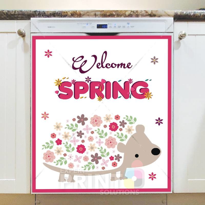 Welcome Spring with Cute Animals #2 Dishwasher Sticker