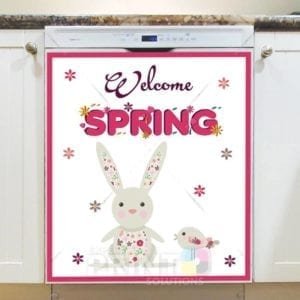 Welcome Spring with Cute Animals #1 Dishwasher Sticker