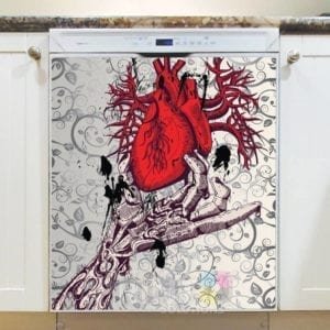 Zombie Hand and Heart Dishwasher Sticker