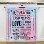 Beautiful Love Quotes - Love is Patient, is Kind, it does not Boast Dishwasher Sticker