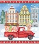 Christmas - Christmas Pigs in a Red Truck #1 Dishwasher Sticker
