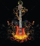 1463-flower-guitar Flower Guitar Dishwasher Sticker