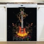1463-flower-guitar-dishwasher-magnet Flower Guitar Dishwasher Sticker