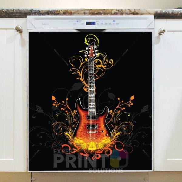 1463-flower-guitar-dishwasher-magnet Flower Guitar Dishwasher Sticker