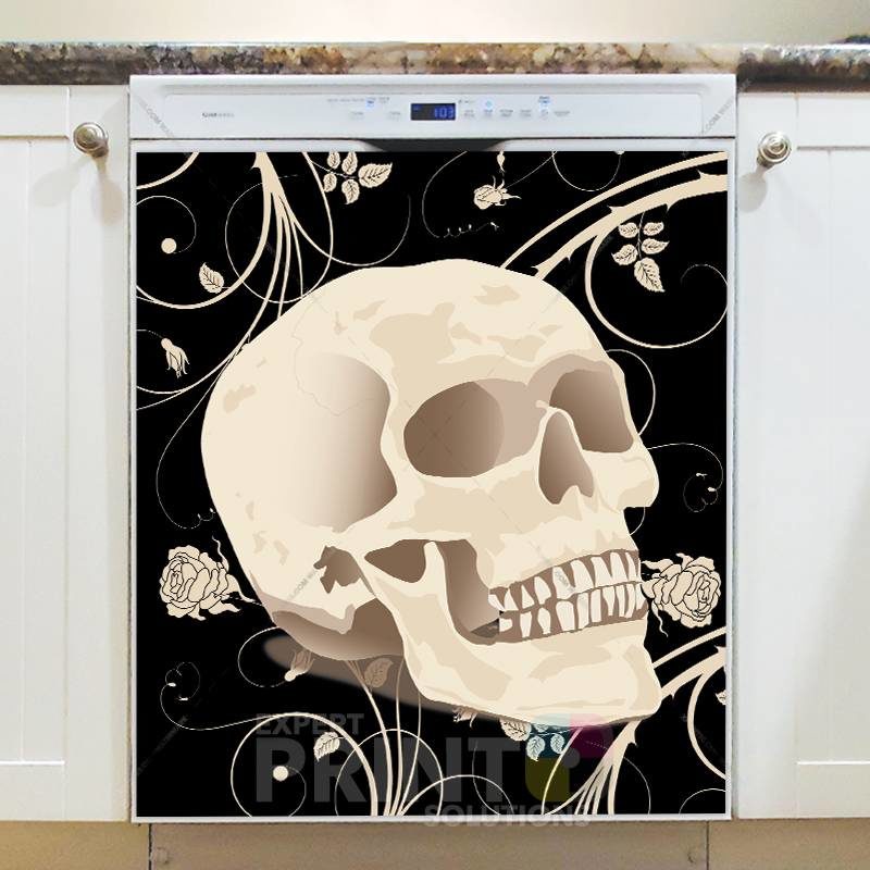 Skull and Roses #2 Dishwasher Sticker