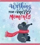 Christmas - Cute Little Mouse - Wishing You Merry Moments Dishwasher Sticker