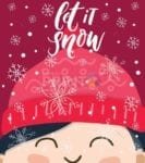 Christmas - Smiling Little Boy - Let it Snow Dishwasher Sticker