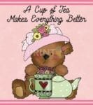 Tea Party Teddy Bear #1 - A Cup of Tea Makes Everything Better Dishwasher Sticker