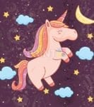 1504-smiling-unicorn-with-stars-and-moon Smiling Unicorn with Stars and Moon Dishwasher Sticker