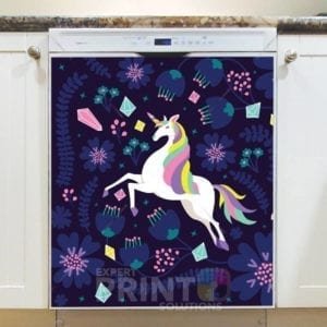 Beautiful Unicorn and Crystals Dishwasher Sticker