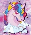 Rainbow Hair Unicorn Dishwasher Sticker