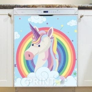 Cute Rainbow Unicorn #4 Dishwasher Sticker