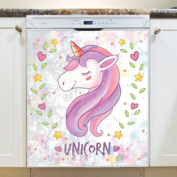 Smiling Unicorn Dishwasher Sticker