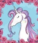1520-pink-roses-unicorn Pink Roses Unicorn Dishwasher Sticker