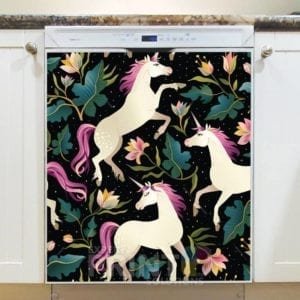 Unicorns and Flowers Dishwasher Sticker