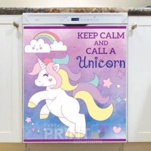 Funny Unicorn Saying #4 - Keep Calm and Call a Unicorn Dishwasher Sticker