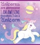 Funny Unicorn Saying #2 - Unicorns are awesome I am awesome therefore, I am a Unicorn Dishwasher Sticker