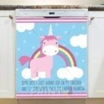 Funny Unicorn Saying #1 - Some days I just wanna hop on my unicorn and fly somewhere over the friggin Rainbow Dishwasher Sticker