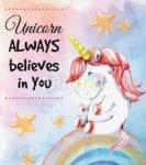 Cute Unicorn on a Rainbow - Unicorn Always believes in you Dishwasher Sticker