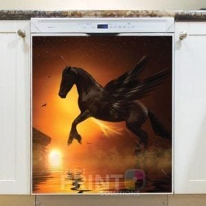 Black Sunset Pegasus Dishwasher Sticker
