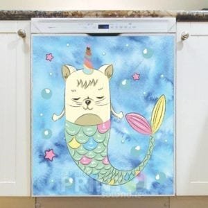 Fantasy Kitten Mermaid Unicorn Dishwasher Sticker