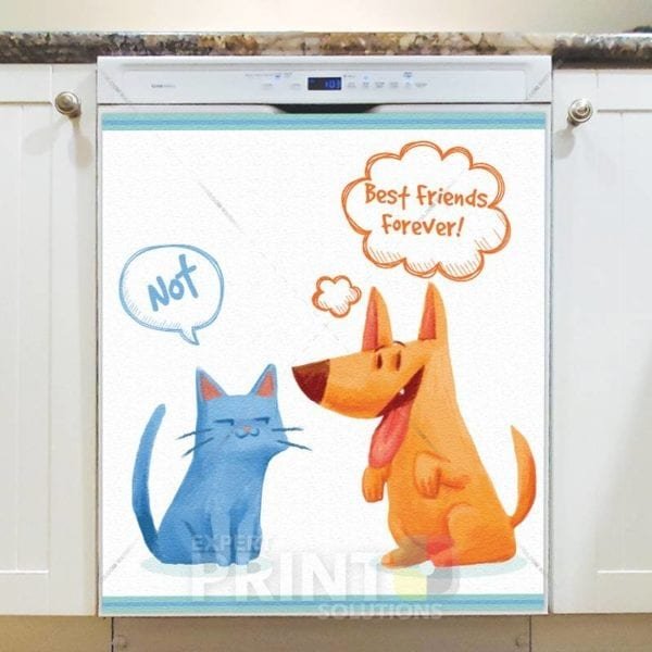 Best Friends Forever Cat and Dog Dishwasher Sticker