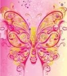 Beautiful Pink Butterfly Dishwasher Sticker