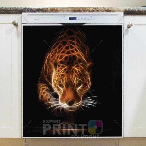 Glowing Leopard Dishwasher Sticker