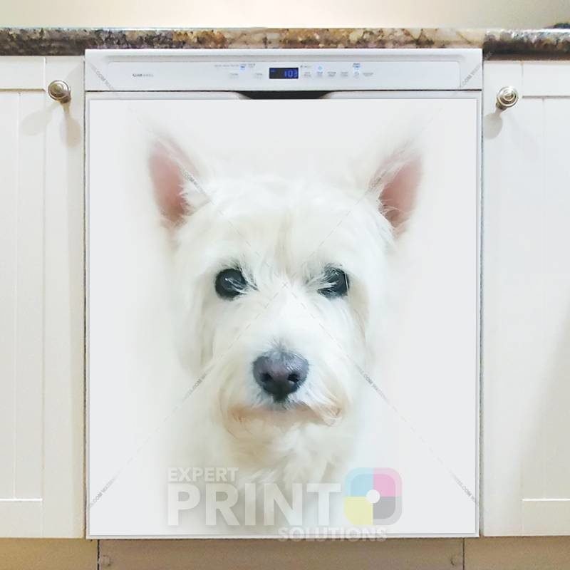 Cute White Dog Dishwasher Sticker