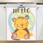 Little Tiger Saying Hello Dishwasher Sticker