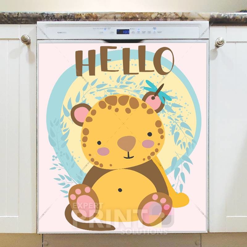 Little Tiger Saying Hello Dishwasher Sticker