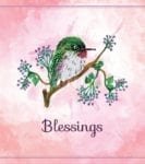 Cute Little Green Bird Watercolor Style - Blessings Dishwasher Sticker