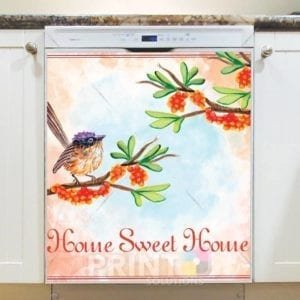 Cute Little Bird Watercolor Style - Home Sweet Home Dishwasher Sticker