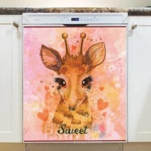 Cute Giraffe Watercolor Style - Sweet Dishwasher Sticker
