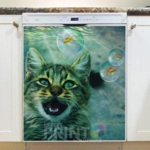 Cat and Fish Dishwasher Sticker