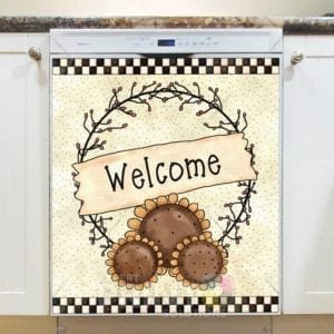 Prim Country Wreath #6 - Welcome Dishwasher Sticker