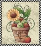 Apple Basket and Sunflower - apples 5¢ Dishwasher Sticker