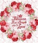 All Because 2 People Fell in Love Wreath Dishwasher Sticker