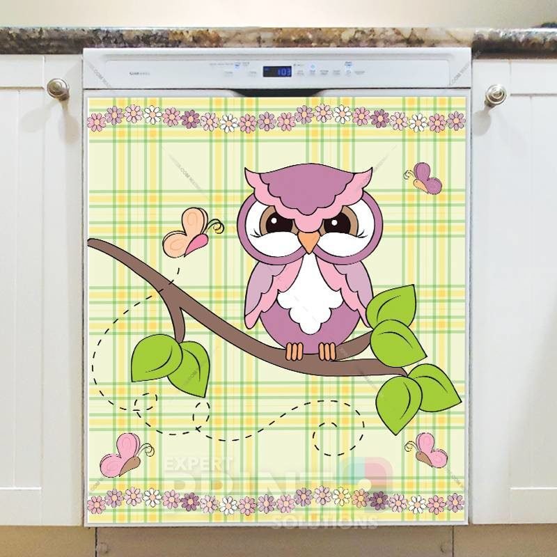 Cute Grumpy Owl #3 Dishwasher Sticker