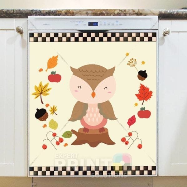 Cute Brown Owl Dishwasher Sticker