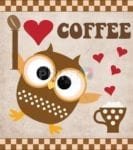 Coffee Lover Owl #5 - I Heart Coffee Dishwasher Sticker