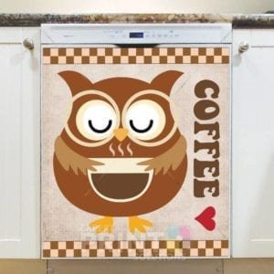 Coffee Lover Owl #4 Dishwasher Sticker
