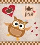 Coffee Lover Owl #3 - Coffee Please Dishwasher Sticker