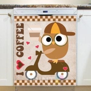 Coffee Lover Owl #2 Dishwasher Sticker